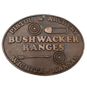 Bushwacker Ranges Belt Buckle Vintage Wichita KS Pistol Archery Shooting Target